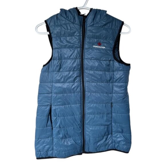 Members Only Lifestyle & Line blue hooded sleeveless puffer vest jacket size M - Picture 1 of 4